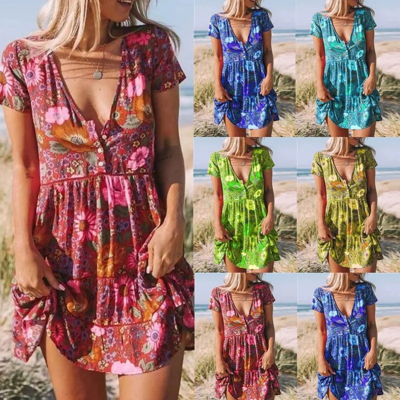 Chic and Elegant woman dress 2022 Short Dress Women Casual V Neck print Short sleeve summer Dresses Woman clothes free shipping
Chic and Elegant woman dress 2022 Short Dress Women Casual V Neck print Short sleeve summer Dresses Woman clothes free shipping