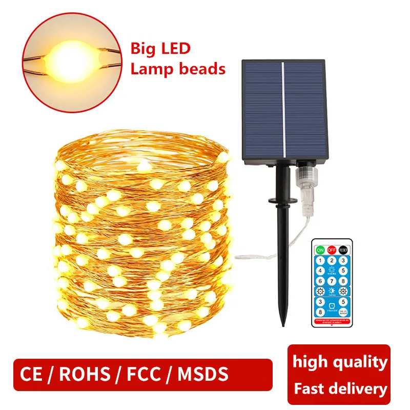 Outdoor Solar 12/22/32m Led Lights Waterproof Copper Wire Fairy Lights for Balcony Garden Decoration Trees Patio Weddings Party
Outdoor Solar 12/22/32m Led Lights Waterproof Copper Wire Fairy Lights for Balcony Garden Decoration Trees Patio Weddings Party