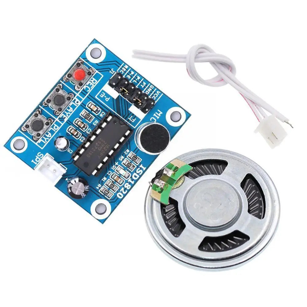 Sound Recorder Module Voice Recording Module Multiplay ISD1820 Push Microphones Recordable Sound Loudspeaker Chip with Butt E7M5
Sound Recorder Module Voice Recording Module Multiplay ISD1820 Push Microphones Recordable Sound Loudspeaker Chip with Butt E7M5