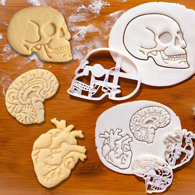 2022 Halloween Skull Brain Organs Cookie Cutters Plastic 3D Cartoon Pressable Biscuit Stamp Chocolate Mold Cake Decorating Tools
2022 Halloween Skull Brain Organs Cookie Cutters Plastic 3D Cartoon Pressable Biscuit Stamp Chocolate Mold Cake Decorating Tools