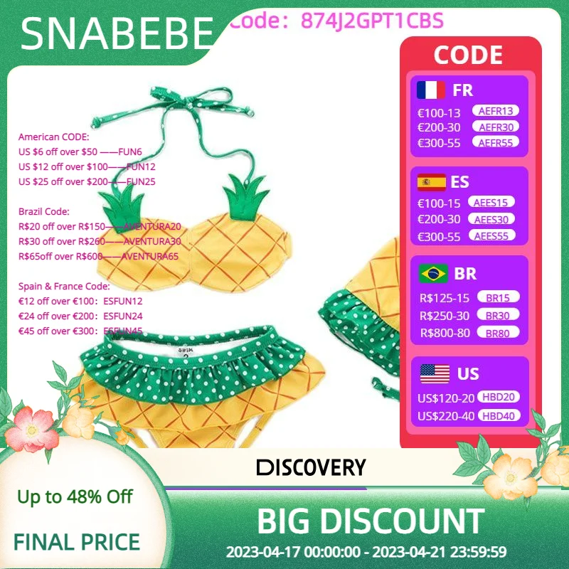 Children's Three Piece Swimsuit Split Type Pineapple Yellow Bikinis Baby Girl Hot Spring Swimming Summer Costume Fresh And Cool
Children's Three Piece Swimsuit Split Type Pineapple Yellow Bikinis Baby Girl Hot Spring Swimming Summer Costume Fresh And Cool