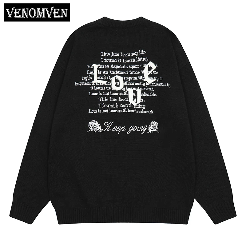 Harajuku Embroidered Letters Rose Graphic Oversized Knit Sweater Men's Street y2k Vintage Grandpa Ugly Sweater Pullover Women's
Harajuku Embroidered Letters Rose Graphic Oversized Knit Sweater Men's Street y2k Vintage Grandpa Ugly Sweater Pullover Women's