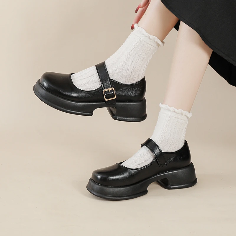 Women Lolita Mary Jane Shoes 2023 Spring Metal Buckle Platform Shoes for Women Black JK Black Dress Soft Leather Student Shoes
Women Lolita Mary Jane Shoes 2023 Spring Metal Buckle Platform Shoes for Women Black JK Black Dress Soft Leather Student Shoes