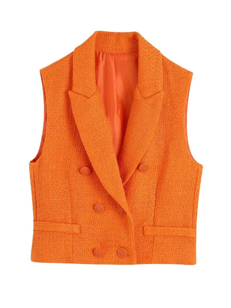 Женский короткий жилет без рукавов Y2K, оранжевая текстурированная укороченная жилетка, верхняя одежда, весна-лето 2022
Женский короткий жилет без рукавов Y2K, оранжевая текстурированная укороченная жилетка, верхняя одежда, весна-лето 2022