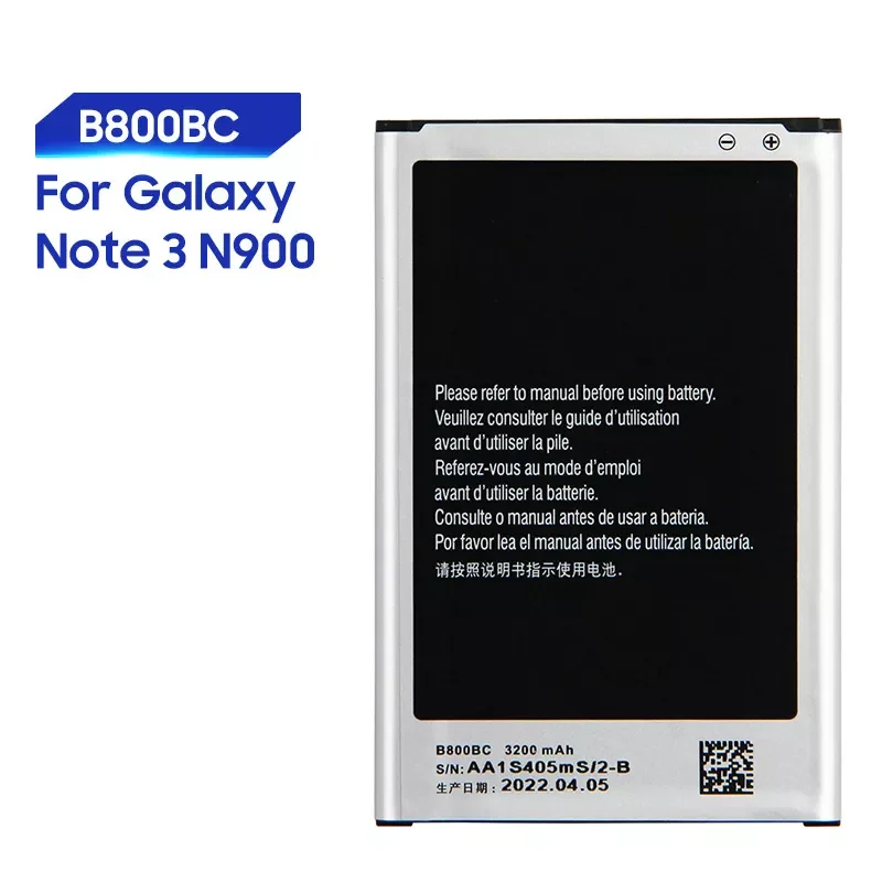 

2023New Replacement Samsung Battery For Galaxy NOTE 3 N900 N9002 N9009 N9008 N9006 N9005 Note3 B800BC B800BE with NFC 3200mAh