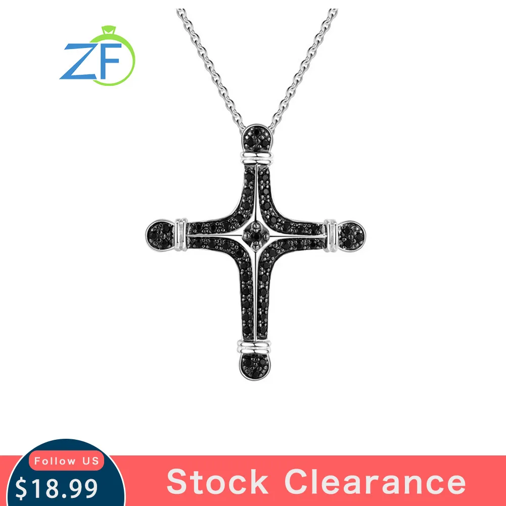 GZ ZONGFA Original Sterling Silver Cross Pendant for Women Natural Black Spinel 0.5 Carats Small Cross Necklace Fine Jewelry
GZ ZONGFA Original Sterling Silver Cross Pendant for Women Natural Black Spinel 0.5 Carats Small Cross Necklace Fine Jewelry
