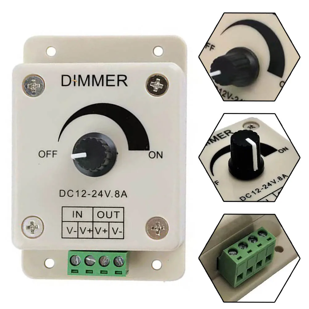 1pc LED Dimmer For LED Stripes DC12V-24V 8A Stepless Controller Brightness 96W 8A LED Controller Dimmer Strip Controller
1pc LED Dimmer For LED Stripes DC12V-24V 8A Stepless Controller Brightness 96W 8A LED Controller Dimmer Strip Controller