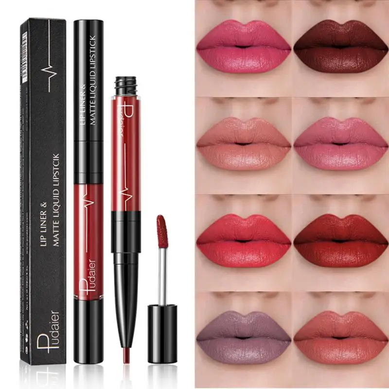 

Pudaier 2 In 1 Velvet Lip Liner Pencil 16-Color Matte Lip Liner Set Lip Tint Makeup Waterproof Liquid Lip Cosmetic Makeup TSLM1