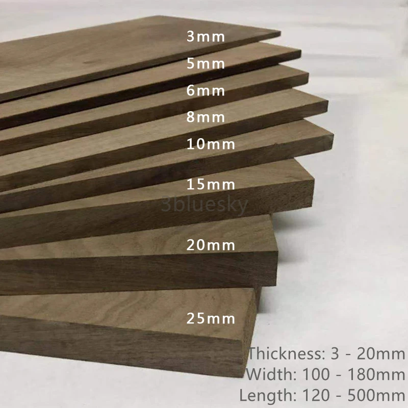 Custom Natural Genuine American Black Walnut Wood Plate Block DIY Material 3mm - 10mm x 20mm -140mm Width
Custom Natural Genuine American Black Walnut Wood Plate Block DIY Material 3mm - 10mm x 20mm -140mm Width