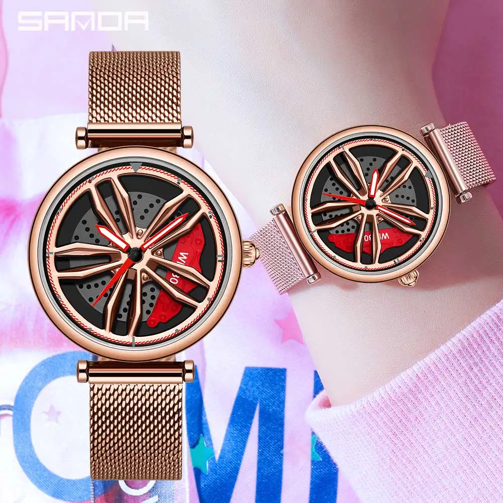 Fashion Women Luxury 360 Rotating Wheel Dial Watch Women Leisure Sport Car Rim Hub Lady Rose Gold Stainless Quartz Wristwatch
Fashion Women Luxury 360 Rotating Wheel Dial Watch Women Leisure Sport Car Rim Hub Lady Rose Gold Stainless Quartz Wristwatch