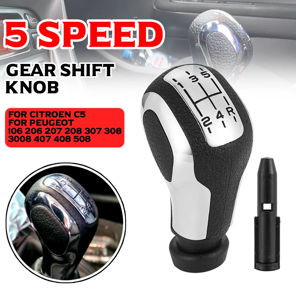 Car Styling 5 Speed Gear Stick Shift Knob Replacement for Peugeot 106 206 306 307 308 309 405 406 407 508 605 607 806 807 C2 C5
Car Styling 5 Speed Gear Stick Shift Knob Replacement for Peugeot 106 206 306 307 308 309 405 406 407 508 605 607 806 807 C2 C5