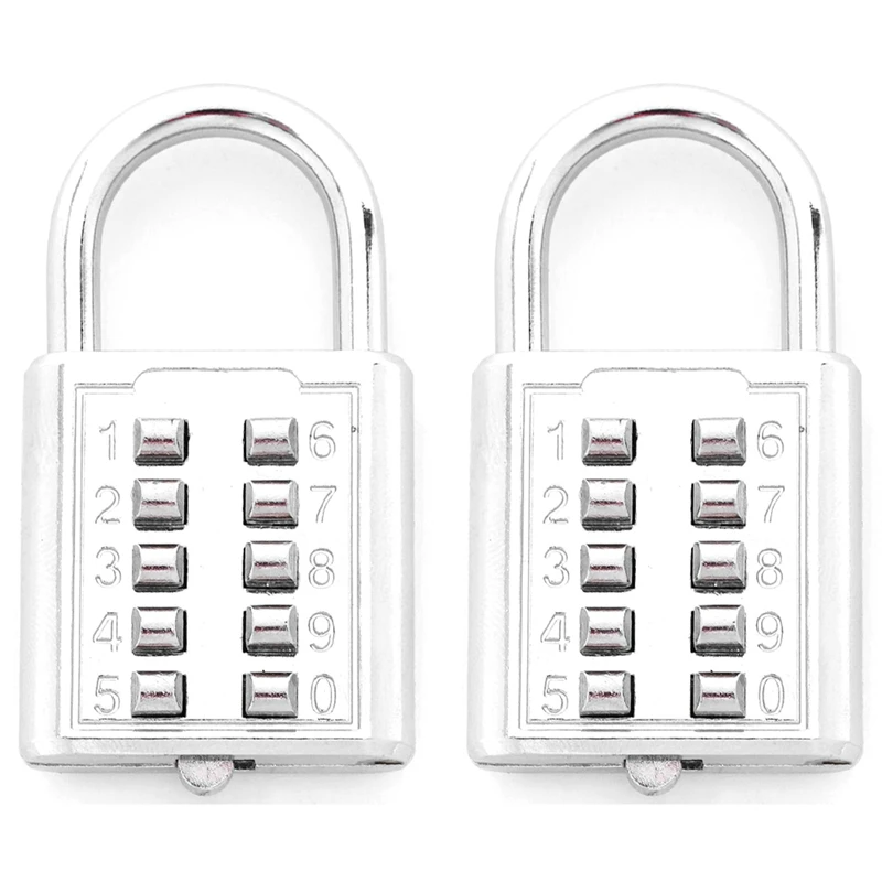 

HOT SALE 3X Anti-Theft Button Combination Padlock Digit Push Password Lock Zinc Alloy Security Lock Suitcase Luggage Coded Lock