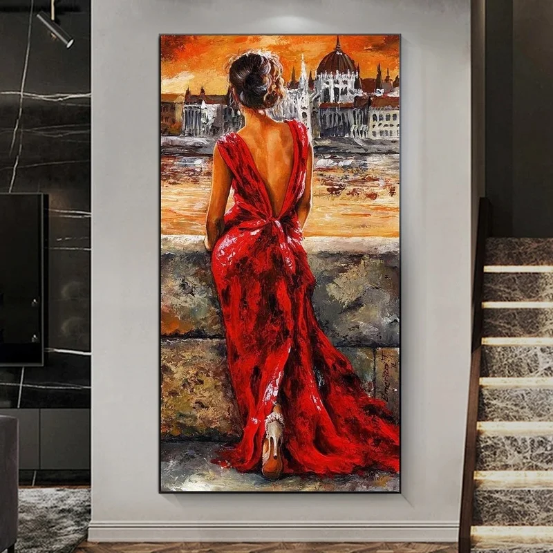 Romantic Red Dress Woman Poster Canvas Painting Nordic Landscape Print Wall Art Picture for Living Room Hotel Cuadros Home Decor
Romantic Red Dress Woman Poster Canvas Painting Nordic Landscape Print Wall Art Picture for Living Room Hotel Cuadros Home Decor