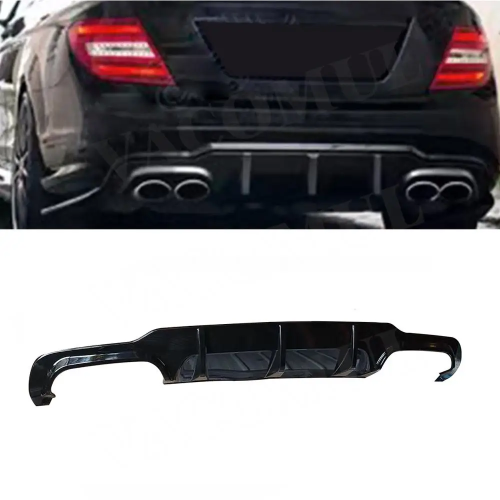 

ABS Black Rear Bumper Lip Diffuser Car Bodykits for Mercedes Benz C Class W204 C63 AMG 2012 2013 2014 Carbon look