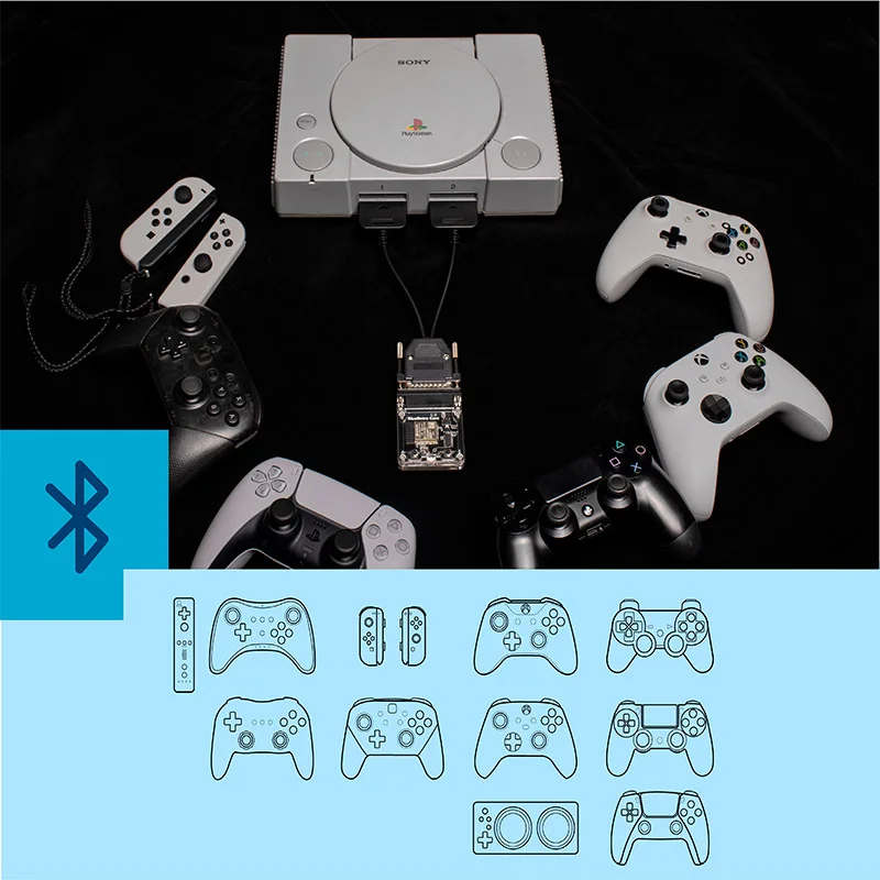 BlueRetro Core Wireless Game Controller Converter For PS1 PS2 NGC N64 NES SNES DC SS GEN Game Console Adapter Cables Accessories
BlueRetro Core Wireless Game Controller Converter For PS1 PS2 NGC N64 NES SNES DC SS GEN Game Console Adapter Cables Accessories
