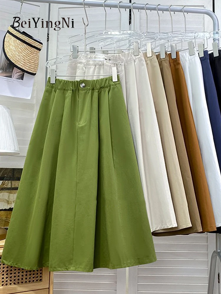 Beiyingni Women's Elastic Waist Midi Skirt Retro Korean College Japanese Style A-line Casual Skirts Female Pockets Cargo Skirt
Beiyingni Women's Elastic Waist Midi Skirt Retro Korean College Japanese Style A-line Casual Skirts Female Pockets Cargo Skirt