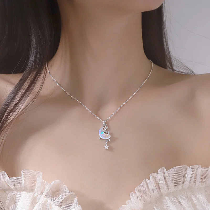 Titanium Steel Moon Star Necklace Classical Fashion Korea Luxury Tassel Ornament Design Sense Clavicle Chain Female Pendants
Titanium Steel Moon Star Necklace Classical Fashion Korea Luxury Tassel Ornament Design Sense Clavicle Chain Female Pendants