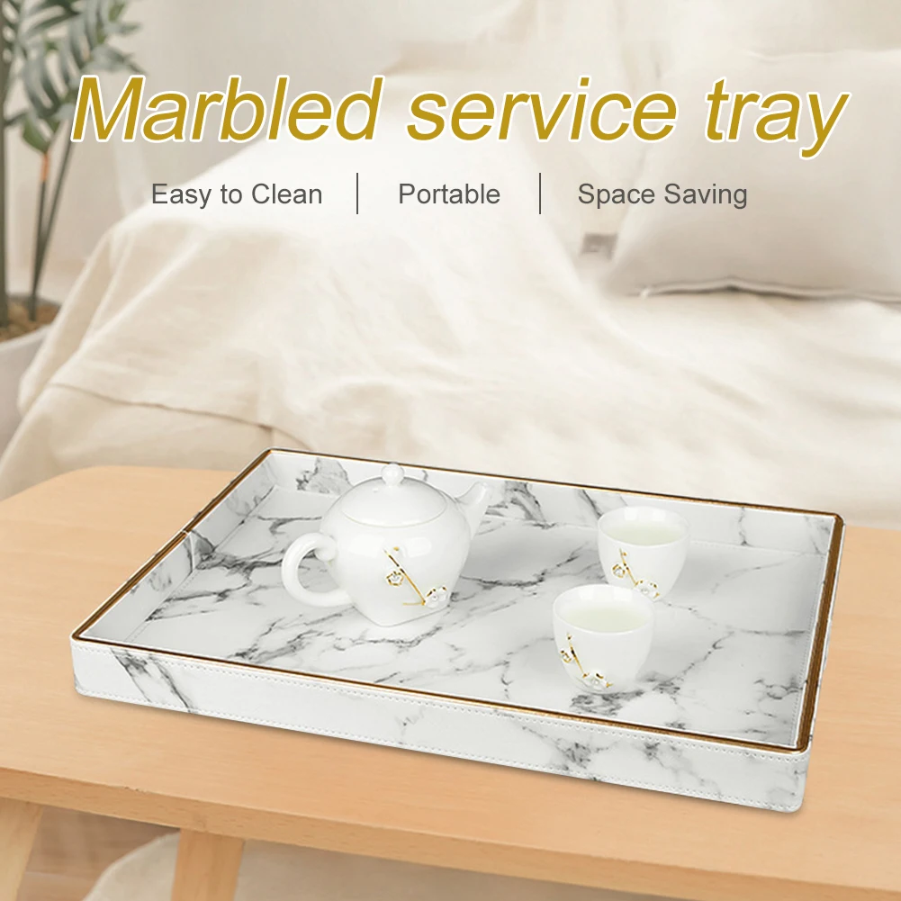 Elegant Storage Organizer Multifunctional Easy Clean Serving Tray Rectangular Marble Pattern Decorative PU Leather Kitchen
Elegant Storage Organizer Multifunctional Easy Clean Serving Tray Rectangular Marble Pattern Decorative PU Leather Kitchen