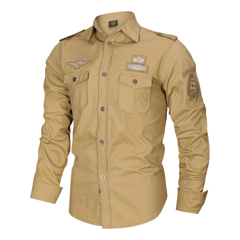 Men's Spring Long Sleeve Military Shirt Cotton Army Autumn High Quality Cargo Shirts Camiseta Masculina Male Basis Dress Shirts
Men's Spring Long Sleeve Military Shirt Cotton Army Autumn High Quality Cargo Shirts Camiseta Masculina Male Basis Dress Shirts