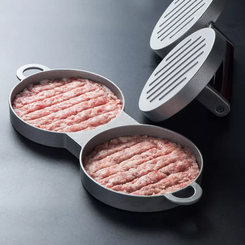 Aluminum Double Burger Press Hamburger Maker Non Stick Cakes Patty Mold For BBQ Grill Accessories DIY Home Kitchen Supplies
Aluminum Double Burger Press Hamburger Maker Non Stick Cakes Patty Mold For BBQ Grill Accessories DIY Home Kitchen Supplies