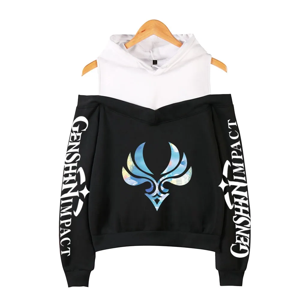 New Genshin Impact Hoodie Women's Sexy Off-shoulder Hoodies Harajuku Fashion Popular Pullovers Hooded Female Autumn Sweatshirt
New Genshin Impact Hoodie Women's Sexy Off-shoulder Hoodies Harajuku Fashion Popular Pullovers Hooded Female Autumn Sweatshirt