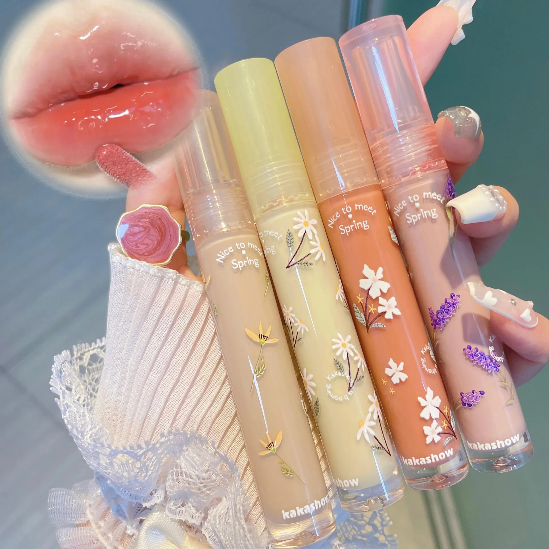 Korean Beauty Flower Lip Glosses Cute Makeup Mirror Lip Glaze Waterproof Lipstick Water Glass Lip Gloss Non-sticky Lip Gloss
Korean Beauty Flower Lip Glosses Cute Makeup Mirror Lip Glaze Waterproof Lipstick Water Glass Lip Gloss Non-sticky Lip Gloss