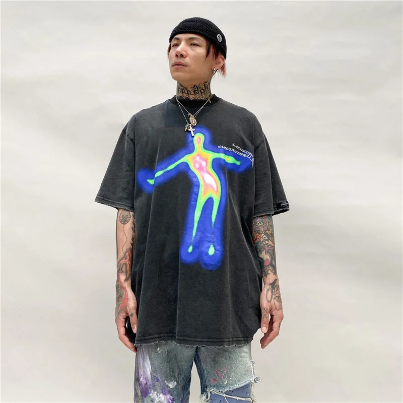 New 2022 Summer Distorted Portrait Printing T-shirt Men Y2k Hip-Hop Short-Sleeved Streetwear Oversized Retro Men T Shirt M-XL
New 2022 Summer Distorted Portrait Printing T-shirt Men Y2k Hip-Hop Short-Sleeved Streetwear Oversized Retro Men T Shirt M-XL