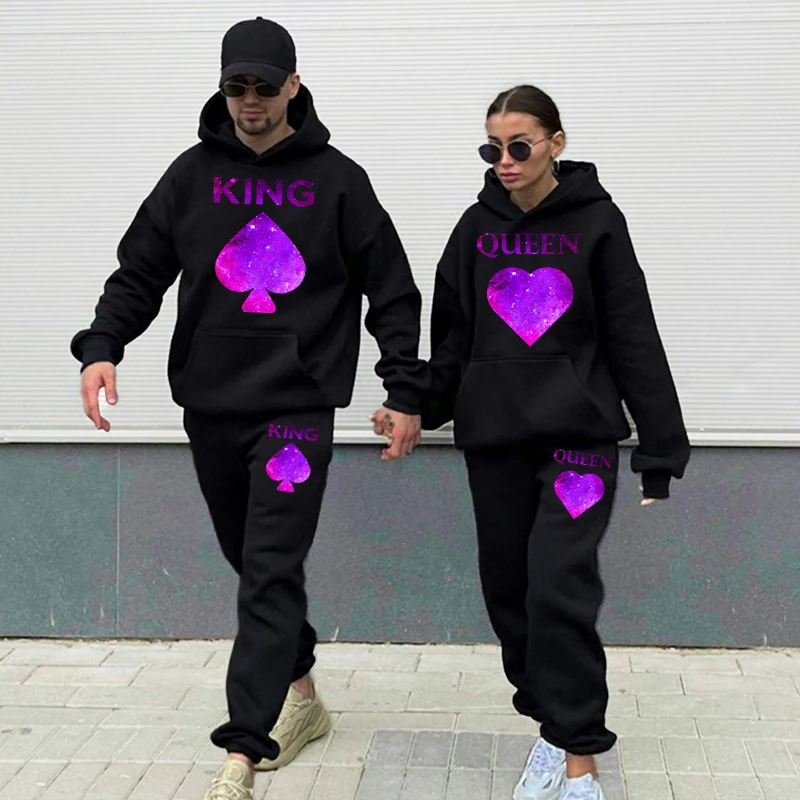 Толстовка с капюшоном KING QUEEN для мужчин и женщин, спортивные топы и штаны, спортивный костюм для пар, свитшот, костюм для бега, комплект из двух предметов с толстовкой для влюбленных
Толстовка с капюшоном KING QUEEN для мужчин и женщин, спортивные топы и штаны, спортивный костюм для пар, свитшот, костюм для бега, комплект из двух предметов с толстовкой для влюбленных