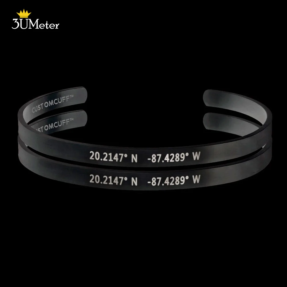 Customized Coordinate Engraved Name Text Morse Code Cuff Bangle Personalized Bar Necklace Black Engraved Bar Necklace & Bracelet
Customized Coordinate Engraved Name Text Morse Code Cuff Bangle Personalized Bar Necklace Black Engraved Bar Necklace & Bracelet