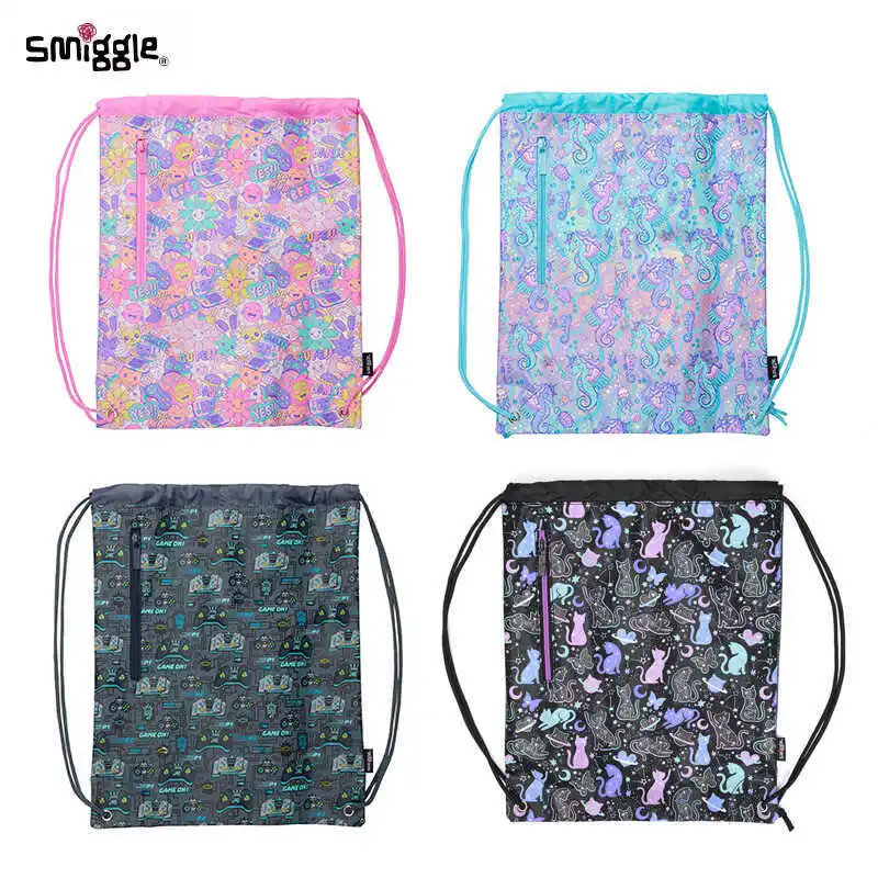 Smiggle сумка на шнурке с карманом для детей вместительная репетиров Студенческая