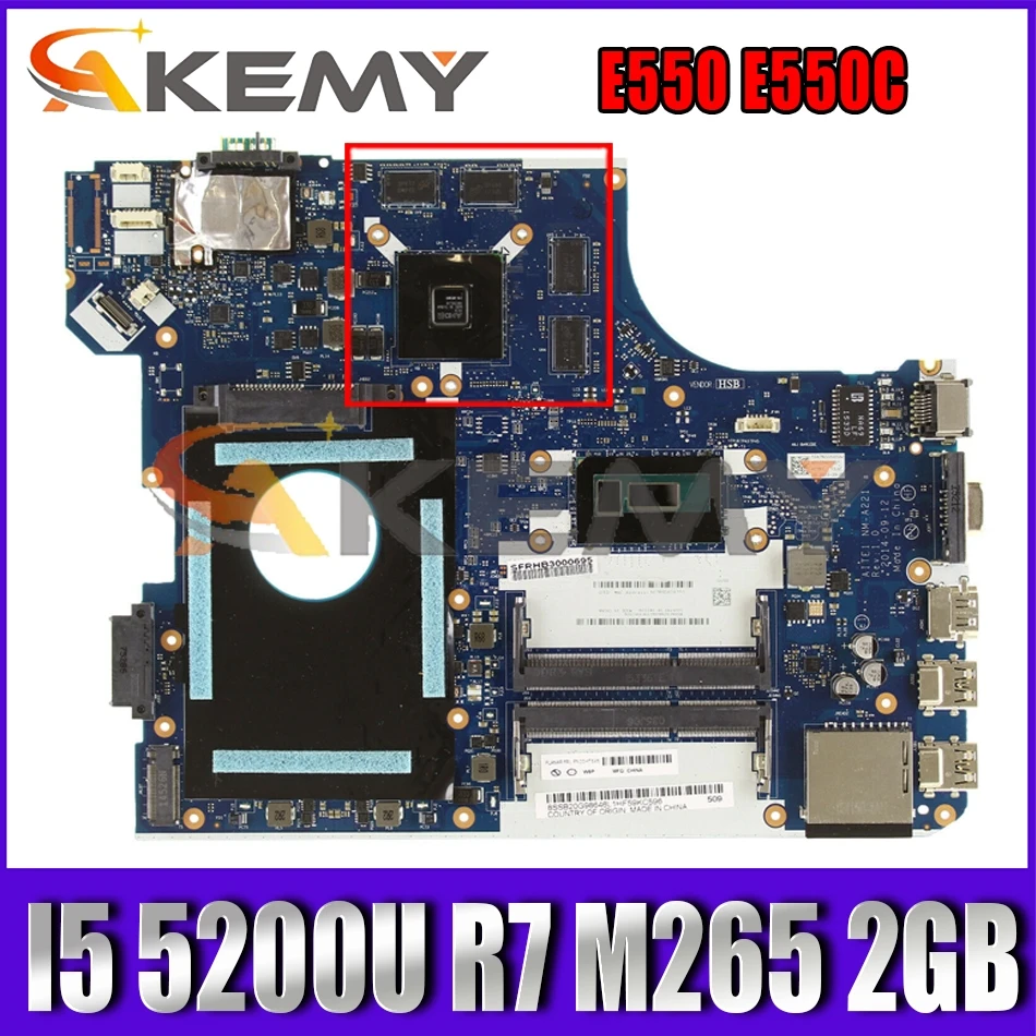 Материнская плата для ноутбука Lenovo ThinkPad E550 E550C 00HT644 CPU I5 5200U GPU R7 M265 2 Гб
Материнская плата для ноутбука Lenovo ThinkPad E550 E550C 00HT644 CPU I5 5200U GPU R7 M265 2 Гб