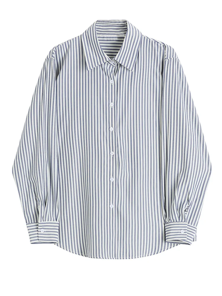 Women Green Striped Big Size Casual Blouse New Lapel Long Sleeve Loose Fit Shirt Fashion Tide Spring Autumn 2023 M832
Women Green Striped Big Size Casual Blouse New Lapel Long Sleeve Loose Fit Shirt Fashion Tide Spring Autumn 2023 M832