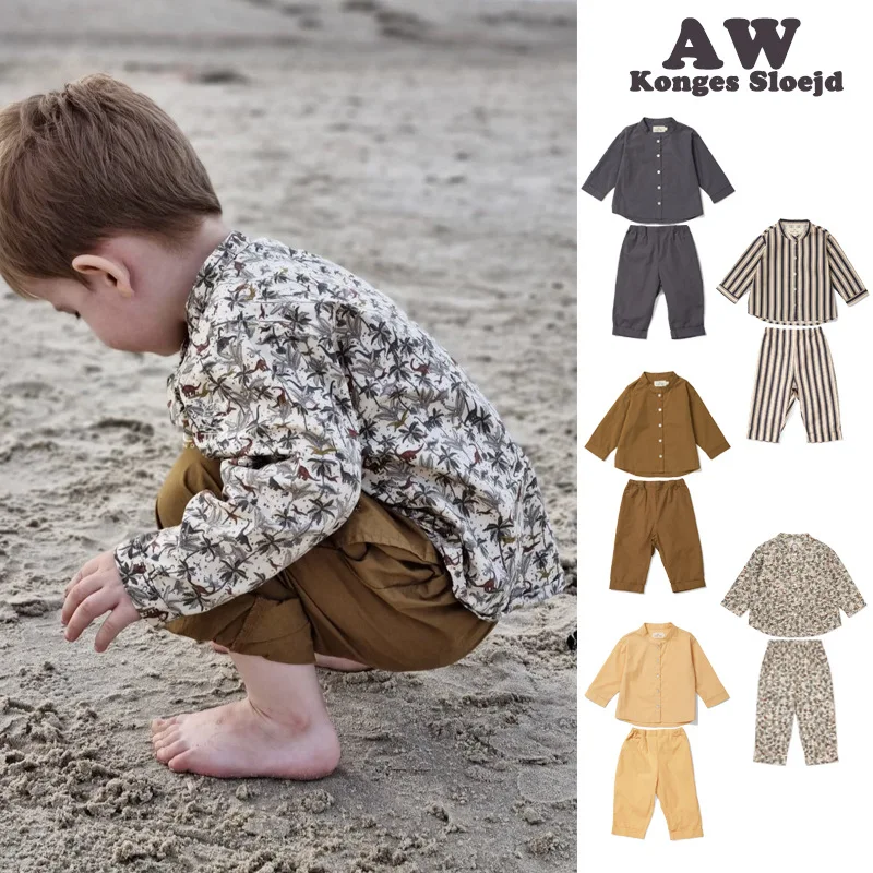 Boys' Shirts New Children's Clothing KS Same Style Suits Boys And Girls Striped Long-Sleeved Shirts Children's Cartoon Trousers
Boys' Shirts New Children's Clothing KS Same Style Suits Boys And Girls Striped Long-Sleeved Shirts Children's Cartoon Trousers