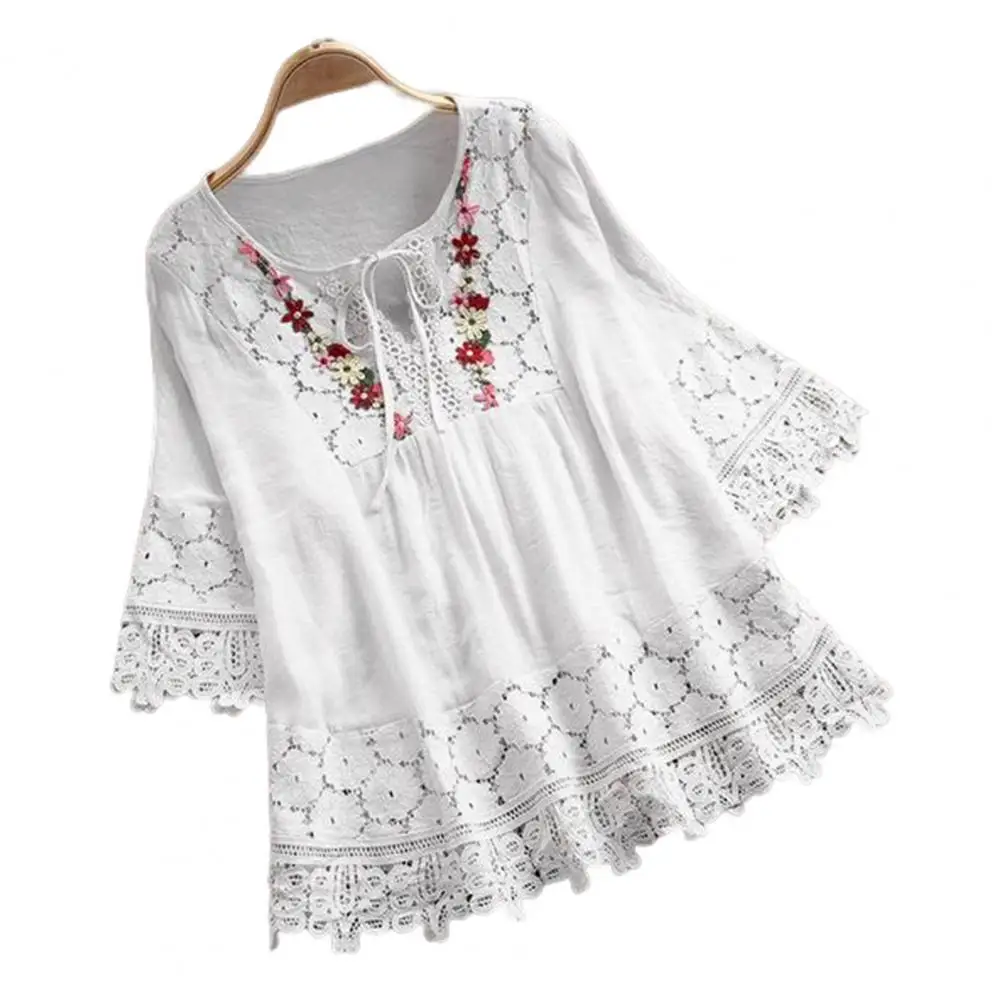 Chic Comfortable Solid Color Sweet Flower Decoration Hollow Lace Patchwork Blouse Workwear Pullover Shirt Casual Shirt
Chic Comfortable Solid Color Sweet Flower Decoration Hollow Lace Patchwork Blouse Workwear Pullover Shirt Casual Shirt