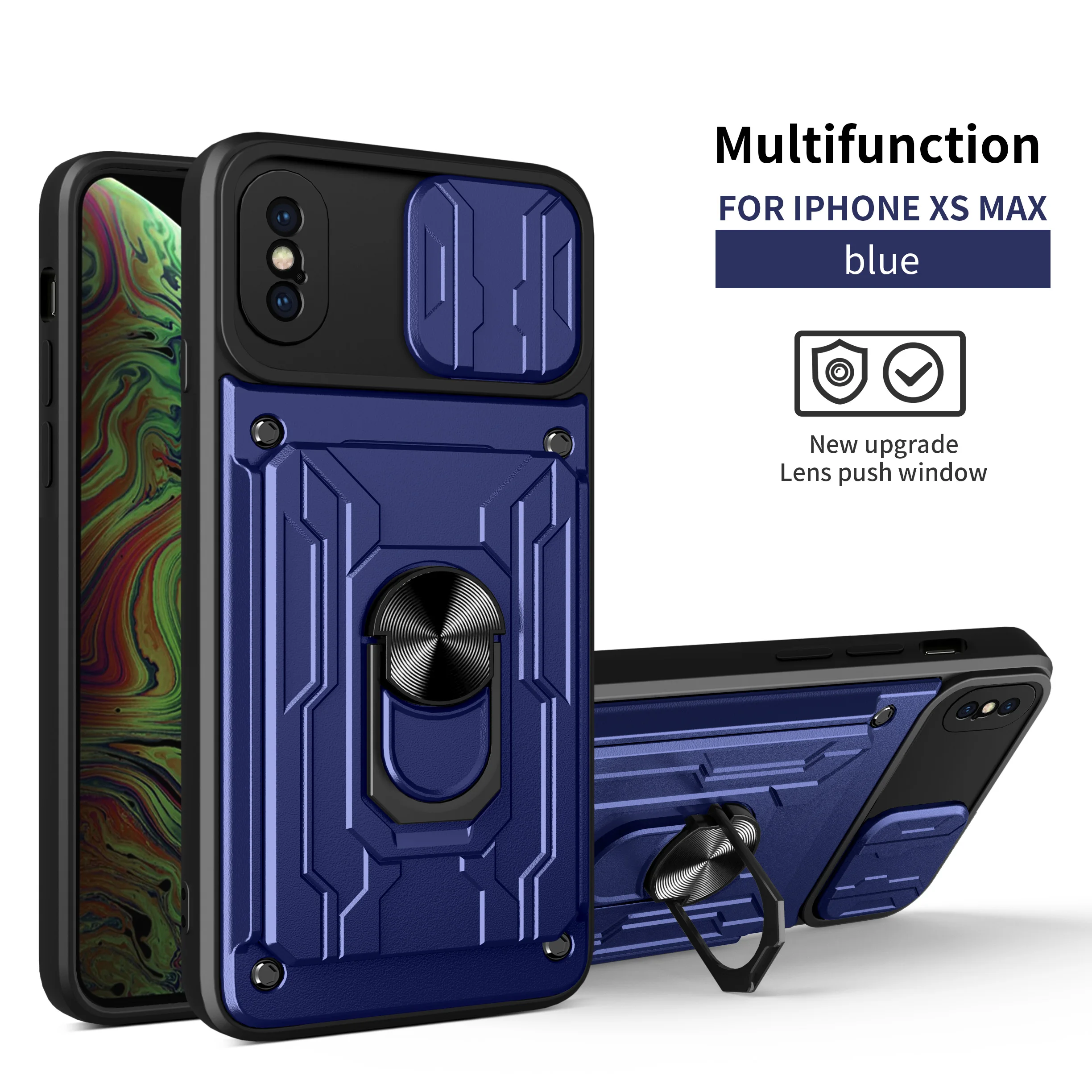 Armor Shockproof Phone Case For iPhone x xr xsmax 8 7plus 6 6splus se2020 Push Window With Card Slot Ring Stand Anti-fall Cover
Armor Shockproof Phone Case For iPhone x xr xsmax 8 7plus 6 6splus se2020 Push Window With Card Slot Ring Stand Anti-fall Cover