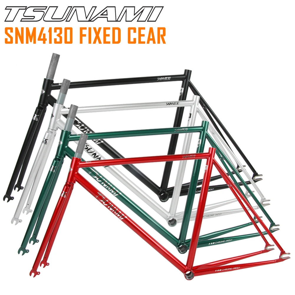 TSUNAMI Frameset SNM4130 Fixed Gear Bicycle Frame 52 55cm Chrome-Molybdenum Steel Racing Track Bike Gravel Fixie Frames
TSUNAMI Frameset SNM4130 Fixed Gear Bicycle Frame 52 55cm Chrome-Molybdenum Steel Racing Track Bike Gravel Fixie Frames