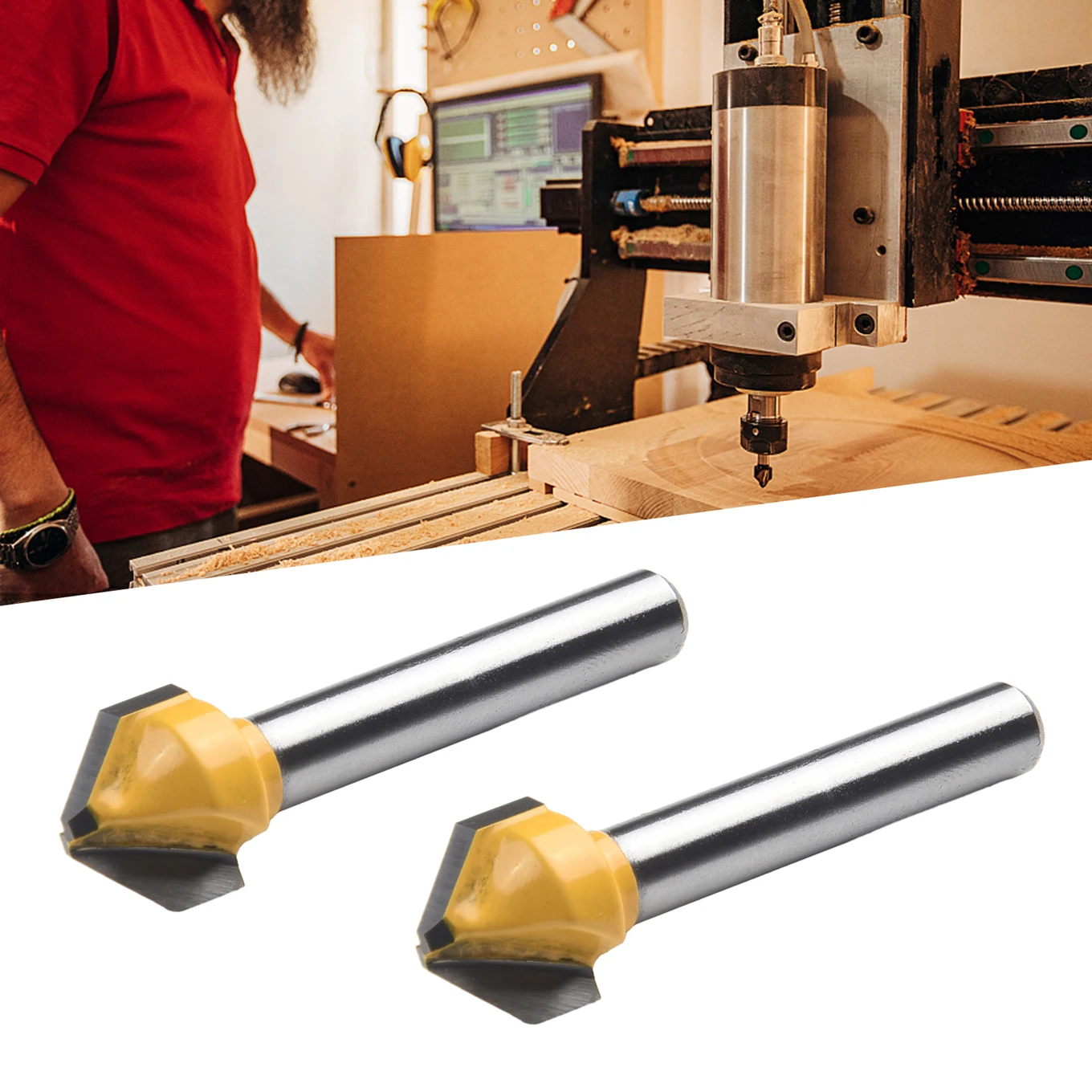 Drilling Accessory Chamfer Flat Head Cutter For Acrylic MDF PVC Carbide Engraving Milling Cutter V-shaped 90 Degree
Drilling Accessory Chamfer Flat Head Cutter For Acrylic MDF PVC Carbide Engraving Milling Cutter V-shaped 90 Degree