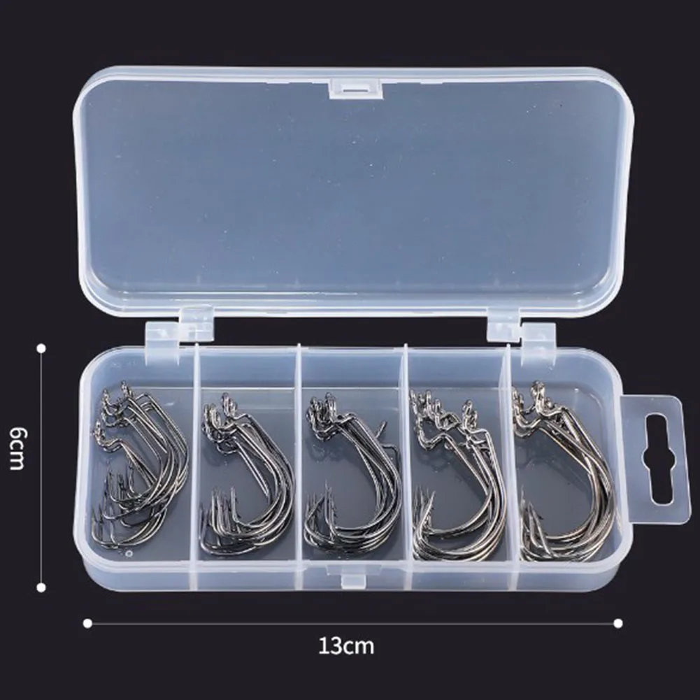 50pc Carbon Steel Wide Crank Fishing Hook Set 2# 1# 1/0# 2/0# 3/0# For Soft Worm Lure Barbed Hook Terminal Tackle Sporting Goods
50pc Carbon Steel Wide Crank Fishing Hook Set 2# 1# 1/0# 2/0# 3/0# For Soft Worm Lure Barbed Hook Terminal Tackle Sporting Goods