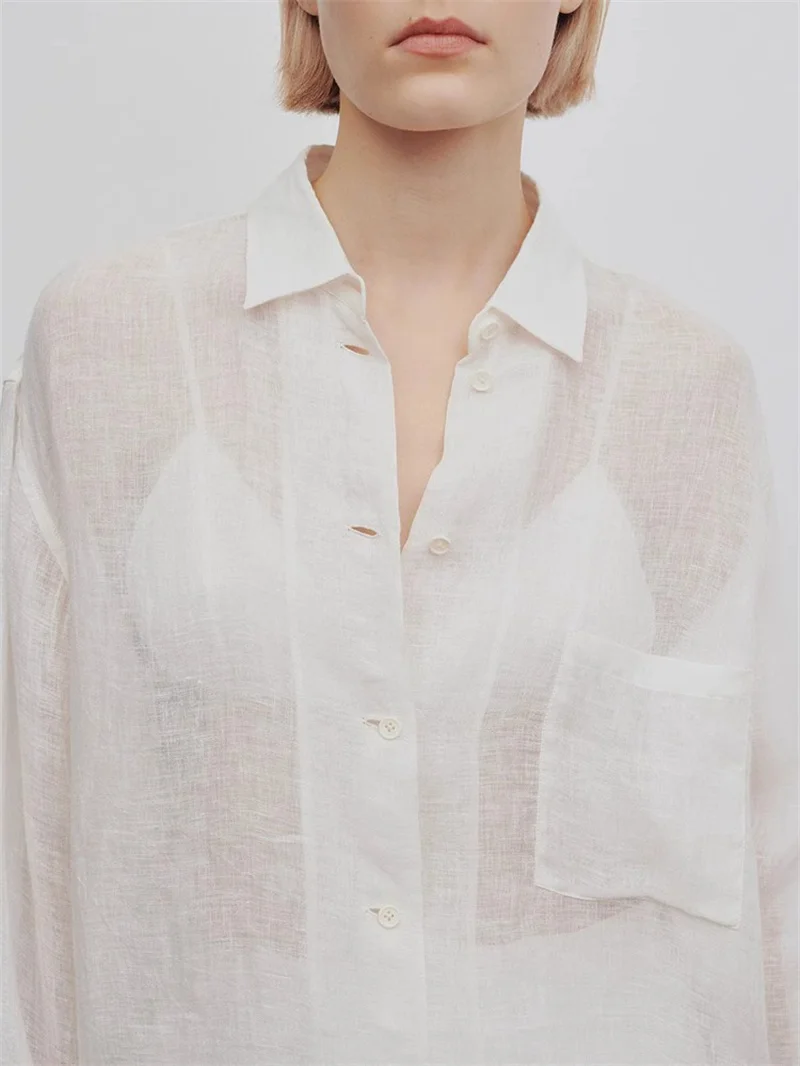 THE ROW Spring/Summer New Women's Linen Loose Tone Loose Versatile Simple Commuter Long Sleeve Lightweight Shirt
THE ROW Spring/Summer New Women's Linen Loose Tone Loose Versatile Simple Commuter Long Sleeve Lightweight Shirt