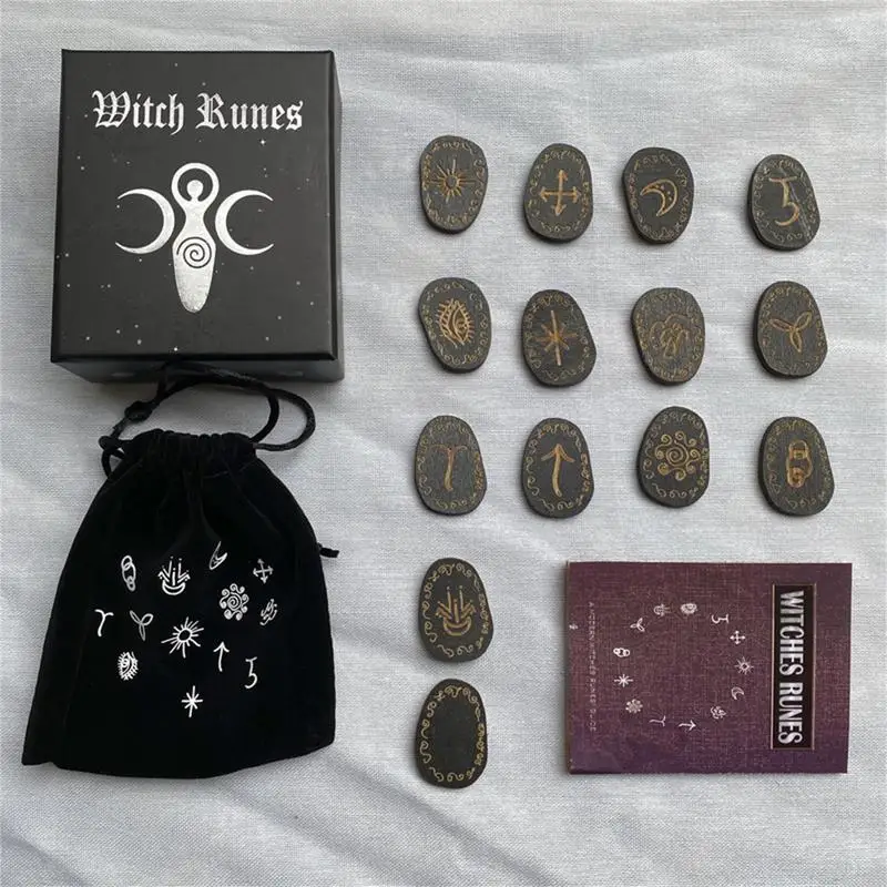Wooden Witch Runes Stone Set Storage Bag Runic Alphabets Table Game Engraved Symbol 14 Pieces Board Game Divination Tools
Wooden Witch Runes Stone Set Storage Bag Runic Alphabets Table Game Engraved Symbol 14 Pieces Board Game Divination Tools