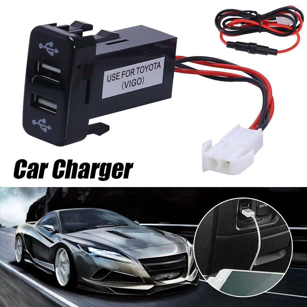 For TOYOTA 12V 24V Charger Socket Adapter 5V/2.1A Dual USB Charging Power Adapter Mobile Phone Charger for Toyota
For TOYOTA 12V 24V Charger Socket Adapter 5V/2.1A Dual USB Charging Power Adapter Mobile Phone Charger for Toyota