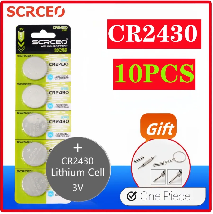 Кнопочные батареи CR2430 DL2430 BR2430 LM2430 ECR2430 3 в литиевые элементы для часов автомобиля