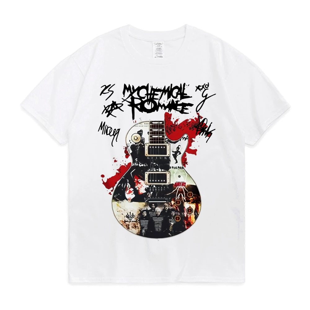 Rock Band My Chemical Romance Guitar Signatures Graphic T Shirt Men 90s Vintage Punk Hip Hop Short Sleeve Tees Streetwear Tshirt
Rock Band My Chemical Romance Guitar Signatures Graphic T Shirt Men 90s Vintage Punk Hip Hop Short Sleeve Tees Streetwear Tshirt