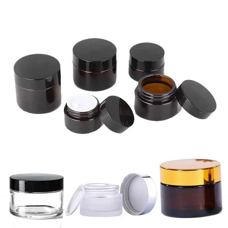 5g-100g Amber Round Glass Jars Pots With Inner Liners & Lids Vials For Lip Balm Lotion Cream Eye shadow Nail Powders Candle jar
5g-100g Amber Round Glass Jars Pots With Inner Liners & Lids Vials For Lip Balm Lotion Cream Eye shadow Nail Powders Candle jar