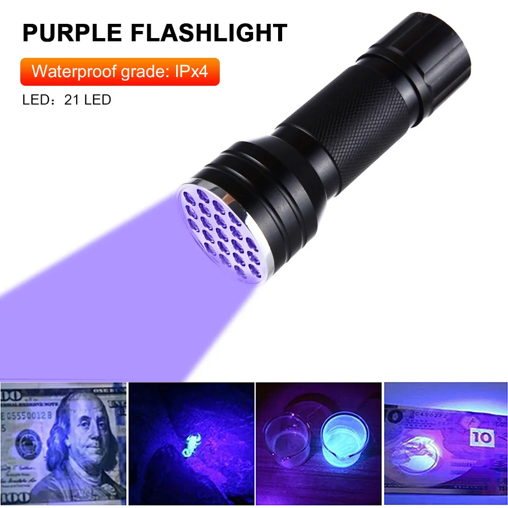UV Light Torch Lamp Super Mini 21 LED Flashlight Black Ultraviolet Light Super Mini Aluminum UV Light Torch Lamp
UV Light Torch Lamp Super Mini 21 LED Flashlight Black Ultraviolet Light Super Mini Aluminum UV Light Torch Lamp