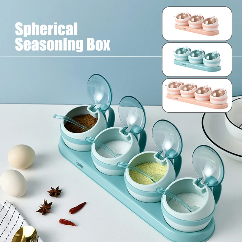 Kitchen Seasoning Box Condiment Organizer Creative Cute Kitchen Salt Sugar Spices Rack Storage Jar With Spoon Lid Oil-proof
Kitchen Seasoning Box Condiment Organizer Creative Cute Kitchen Salt Sugar Spices Rack Storage Jar With Spoon Lid Oil-proof