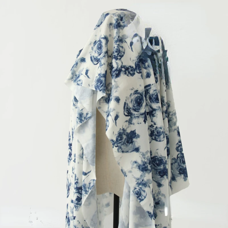 Blue and White Porcelain Oil Painting Silky Satin Pendant Shirt Dress Cloth Printed Fabric Pd64
Blue and White Porcelain Oil Painting Silky Satin Pendant Shirt Dress Cloth Printed Fabric Pd64
