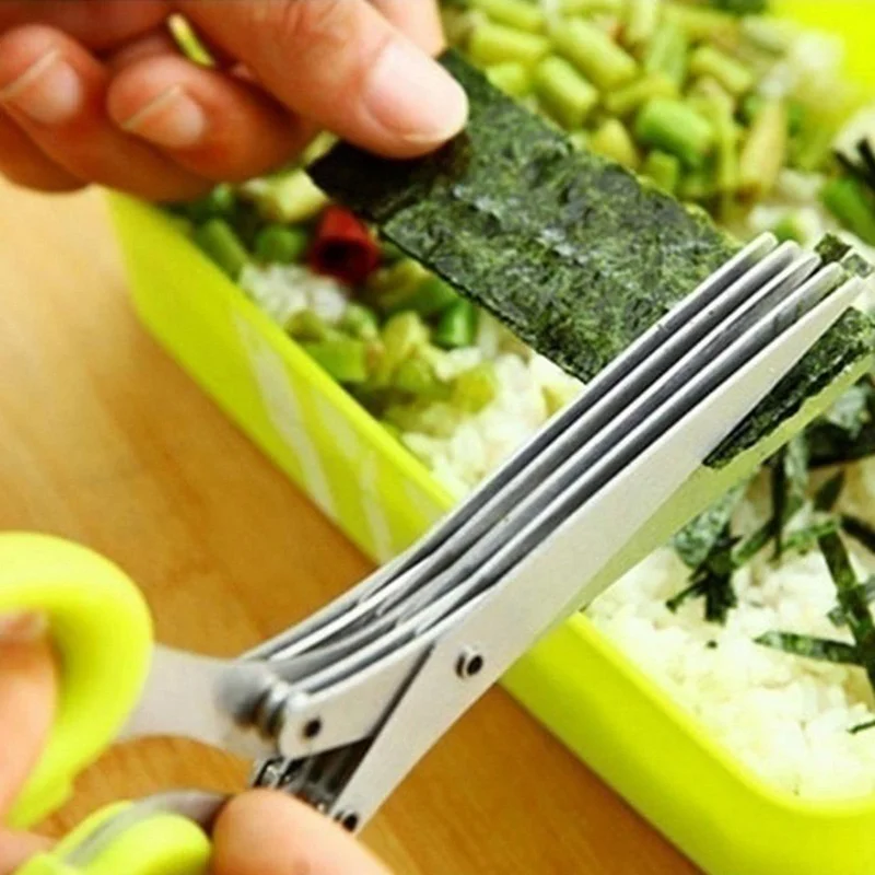 Multifunctional Muti Layers Stainless Steel Knives Multi-Layers KItchen Scissors Scallion Cutter Herb Laver Spices Cook Tool Cut
Multifunctional Muti Layers Stainless Steel Knives Multi-Layers KItchen Scissors Scallion Cutter Herb Laver Spices Cook Tool Cut