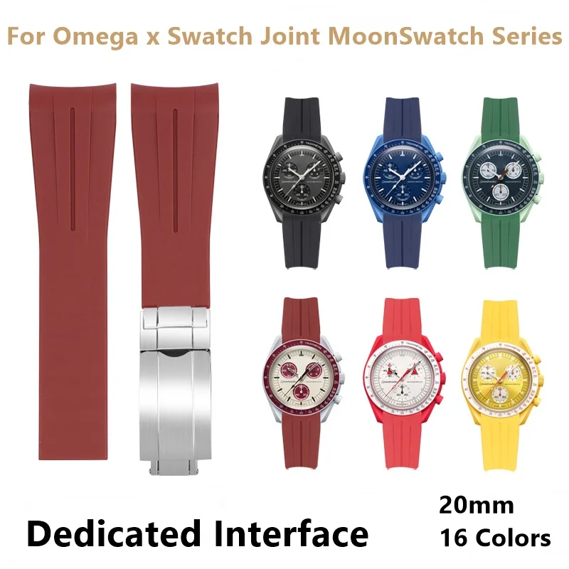 Curved Interface Silicone Strap for Omega x Swatch Joint MOONSWATCH COLLECTION Series Accessories Replacement Watch Belt 20mm
Curved Interface Silicone Strap for Omega x Swatch Joint MOONSWATCH COLLECTION Series Accessories Replacement Watch Belt 20mm