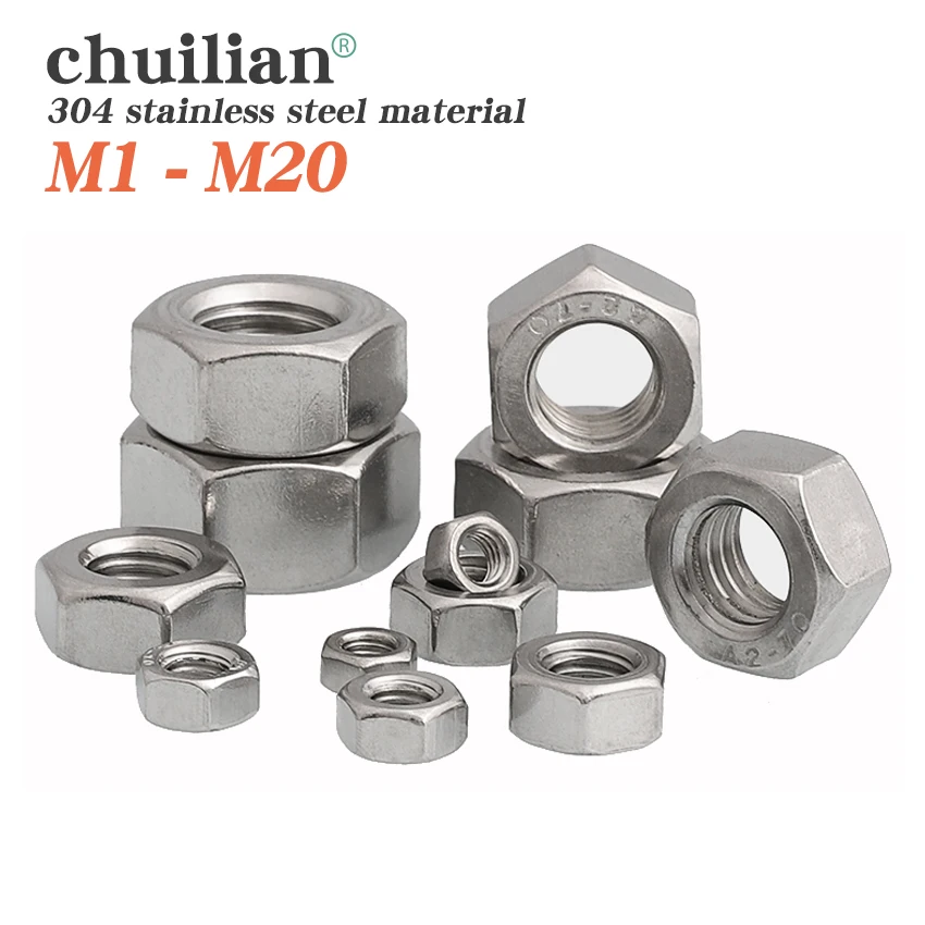 Metric 304 Stainless Steel Hex Hexagon Nut DIN934 M1 M1.2 M1.4 M1.6 M2 M2.5 M3 M4 M5 M6 M8 M10 M12 M16 M20 Screw Nuts
Metric 304 Stainless Steel Hex Hexagon Nut DIN934 M1 M1.2 M1.4 M1.6 M2 M2.5 M3 M4 M5 M6 M8 M10 M12 M16 M20 Screw Nuts